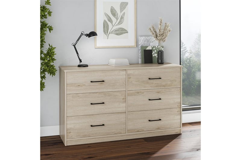 Kommode BrEZ 136x40x76 cm, Lys Eg - 136x40x76 cm, Lys Eg - Opbevaring - Opbevaringsmøbler - Kommode