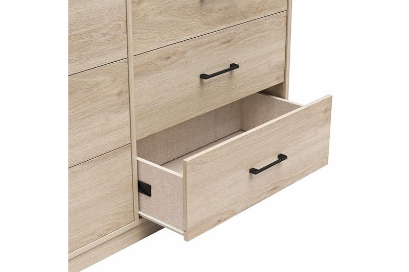 Kommode BrEZ 136x40x76 cm, Lys Eg - 136x40x76 cm, Lys Eg - Opbevaring - Opbevaringsmøbler - Kommode