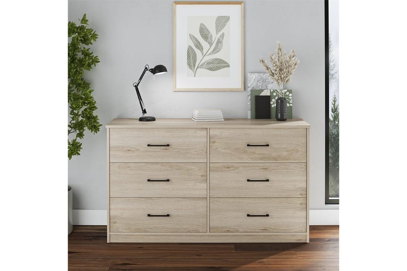 Kommode BrEZ 136x40x76 cm, Lys Eg - 136x40x76 cm, Lys Eg - Opbevaring - Opbevaringsmøbler - Kommode