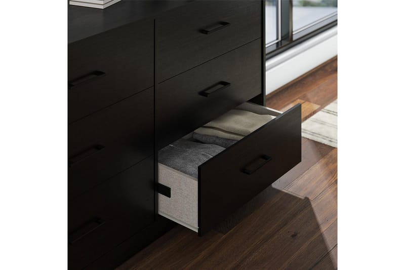 Kommode BrEZ 136x40x76 cm, Sort Eg - 136x40x76 cm, Sort Eg - Opbevaring - Opbevaringsmøbler - Kommode
