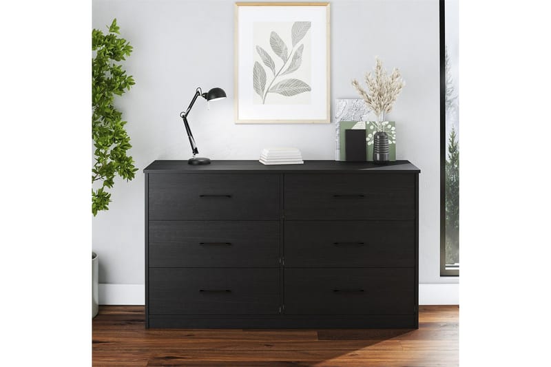 Kommode BrEZ 136x40x76 cm, Sort Eg - 136x40x76 cm, Sort Eg - Opbevaring - Opbevaringsmøbler - Kommode