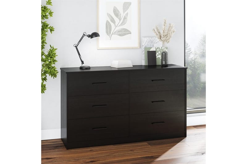 Kommode BrEZ 136x40x76 cm, Sort Eg - 136x40x76 cm, Sort Eg - Opbevaring - Opbevaringsmøbler - Kommode
