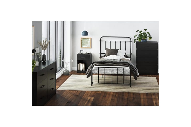 Kommode BrEZ 71x40x102 cm, Sort Eg - 71x40x102 cm, Sort Eg - Opbevaring - Opbevaringsmøbler - Kommode