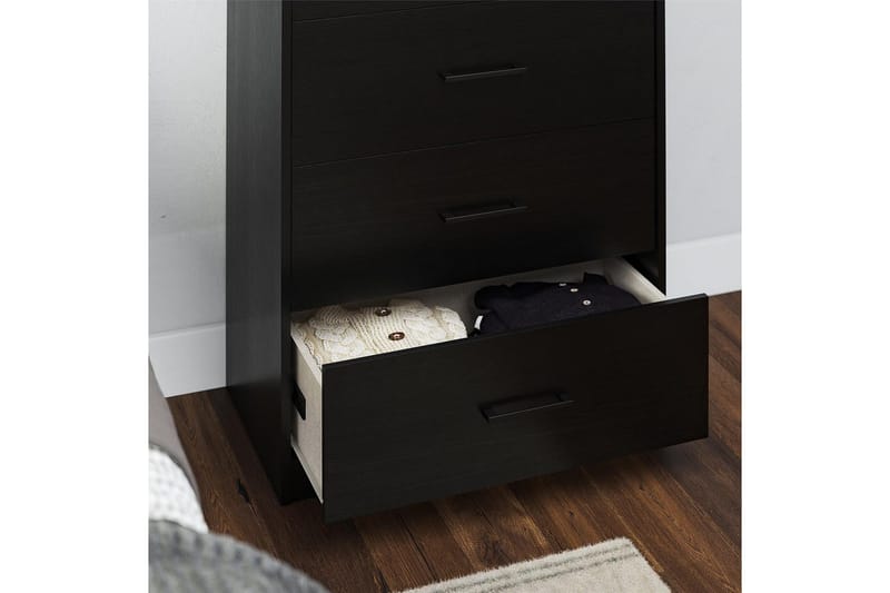 Kommode BrEZ 71x40x102 cm, Sort Eg - 71x40x102 cm, Sort Eg - Opbevaring - Opbevaringsmøbler - Kommode