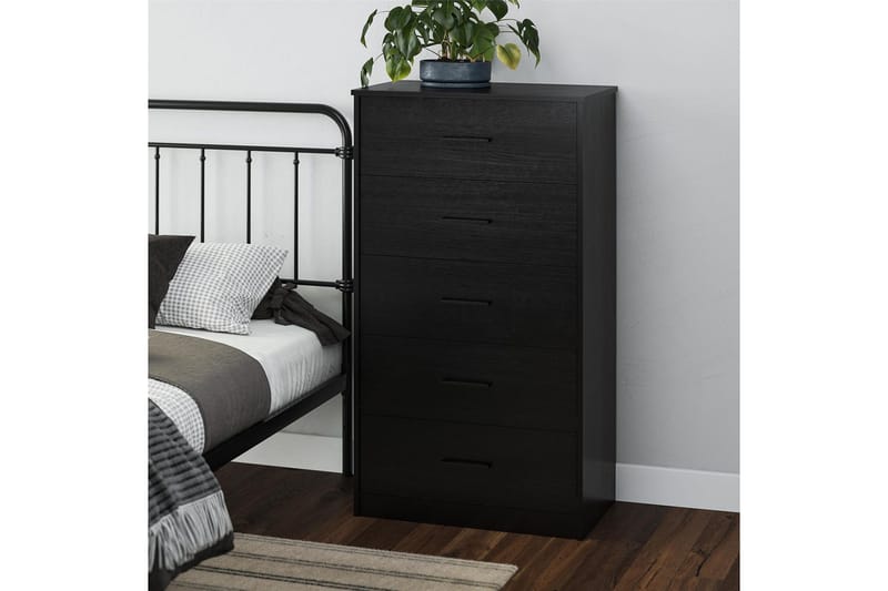 Kommode BrEZ 71x40x126 cm, Sort Eg - 71x40x126 cm, Sort Eg - Opbevaring - Opbevaringsmøbler - Kommode