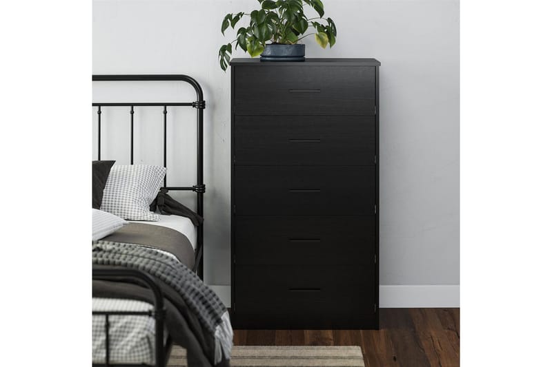 Kommode BrEZ 71x40x126 cm, Sort Eg - 71x40x126 cm, Sort Eg - Opbevaring - Opbevaringsmøbler - Kommode
