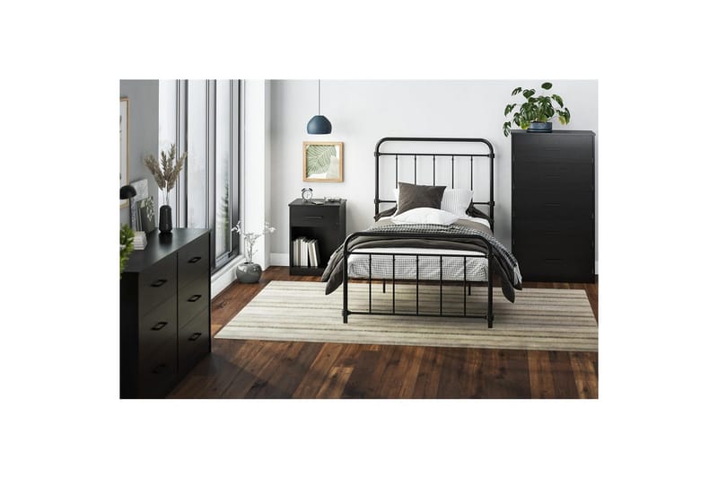 Kommode BrEZ 71x40x126 cm, Sort Eg - 71x40x126 cm, Sort Eg - Opbevaring - Opbevaringsmøbler - Kommode