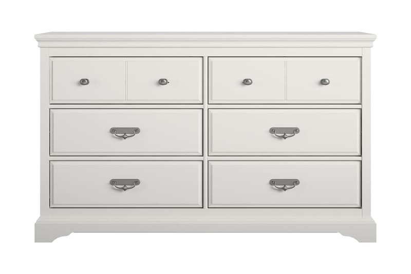 Bristol Kommode 151x49 cm 6 Skuffer Hvid - Dorel Home - Opbevaring - Opbevaringsmøbler - Kommode