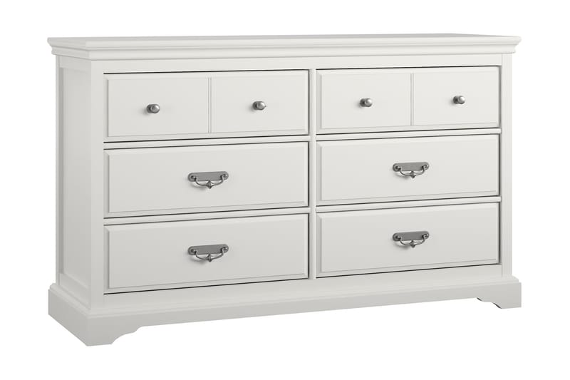Bristol Kommode 151x49 cm 6 Skuffer Hvid - Dorel Home - Opbevaring - Opbevaringsmøbler - Kommode