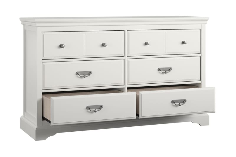 Bristol Kommode 151x49 cm 6 Skuffer Hvid - Dorel Home - Opbevaring - Opbevaringsmøbler - Kommode