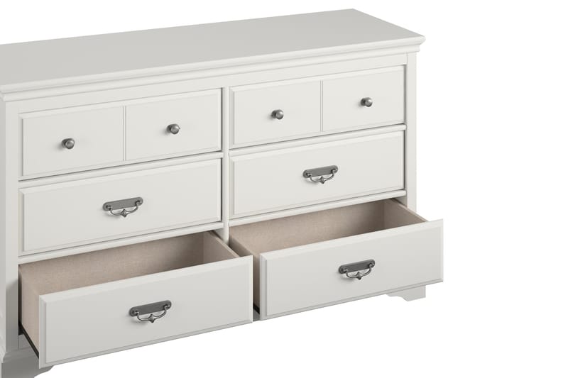 Bristol Kommode 151x49 cm 6 Skuffer Hvid - Dorel Home - Opbevaring - Opbevaringsmøbler - Kommode