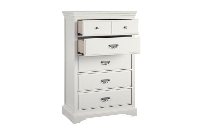 Bristol Kommode 88x49 cm 5 Skuffer Hvid - Dorel Home - Opbevaring - Opbevaringsmøbler - Kommode - Entrékommode