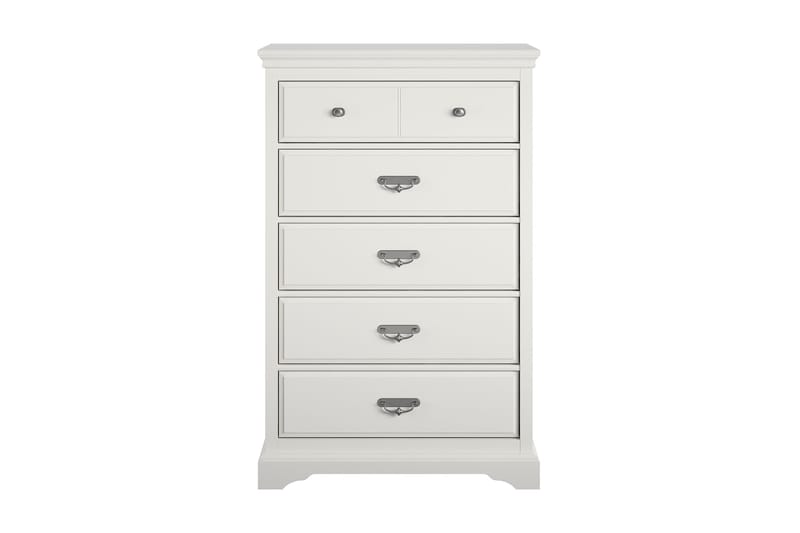Bristol Kommode 88x49 cm 5 Skuffer Hvid - Dorel Home - Opbevaring - Opbevaringsmøbler - Kommode - Entrékommode