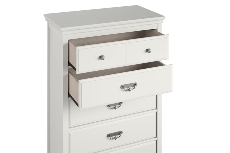 Bristol Kommode 88x49 cm 5 Skuffer Hvid - Dorel Home - Opbevaring - Opbevaringsmøbler - Kommode - Entrékommode