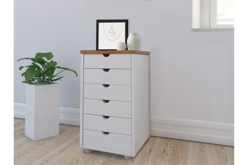 Brottkar Kommode 39x34 cm 6 Skuffer - Hvid - Opbevaring - Opbevaringsmøbler - Kommode - Entrékommode