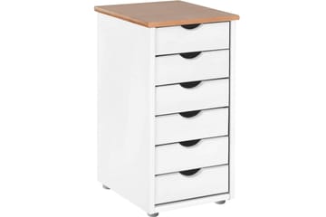 Brottkar Kommode 39x34 cm 6 Skuffer - Hvid - Opbevaring - Opbevaringsmøbler - Kommode - Entrékommode