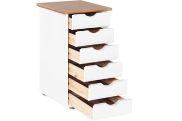 Brottkar Kommode 39x34 cm 6 Skuffer - Hvid - Opbevaring - Opbevaringsmøbler - Kommode - Entrékommode