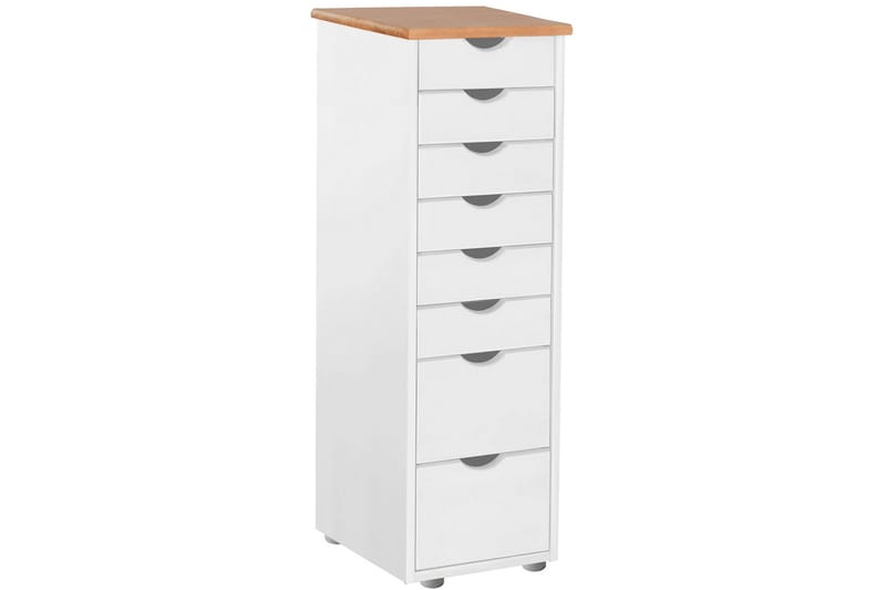 Brottkar Kommode 39x34 cm 8 Skuffer - Hvid - Opbevaring - Opbevaringsmøbler - Kommode - Entrékommode