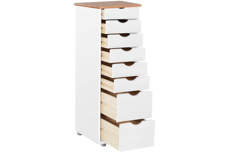 Brottkar Kommode 39x34 cm 8 Skuffer - Hvid - Opbevaring - Opbevaringsmøbler - Kommode - Entrékommode