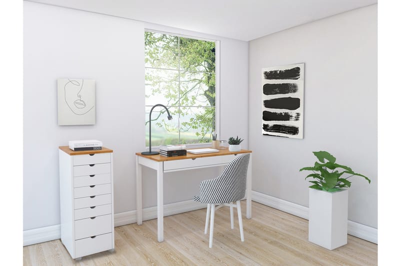 Brottkar Kommode 39x34 cm 8 Skuffer - Hvid - Opbevaring - Opbevaringsmøbler - Kommode - Entrékommode