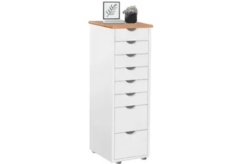 Brottkar Kommode 39x34 cm 8 Skuffer - Hvid - Opbevaring - Opbevaringsmøbler - Kommode - Entrékommode