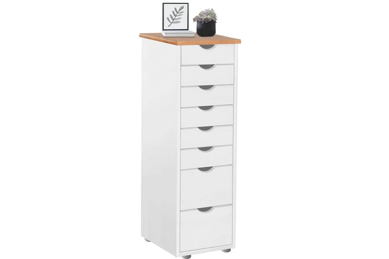 Brottkar Kommode 39x34 cm 8 Skuffer - Hvid - Opbevaring - Opbevaringsmøbler - Kommode - Entrékommode