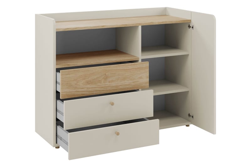 Buhan Kommode 120 cm - Beige / Brun - Opbevaring - Opbevaringsmøbler - Kommode