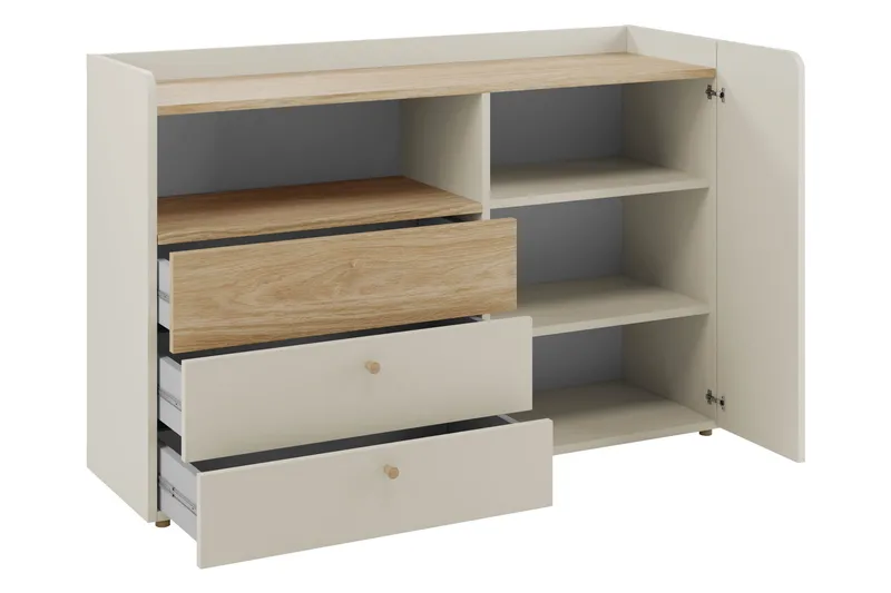 Buhan Kommode 140 cm - Beige / Brun - Opbevaring - Opbevaringsmøbler - Kommode