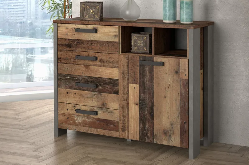 Cadle Kommode 107 cm - Brun/Grå - Opbevaring - Opbevaringsmøbler - Kommode