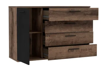 Cannop Kommode 125 cm - Brun/Sort - Opbevaring - Opbevaringsmøbler - Kommode