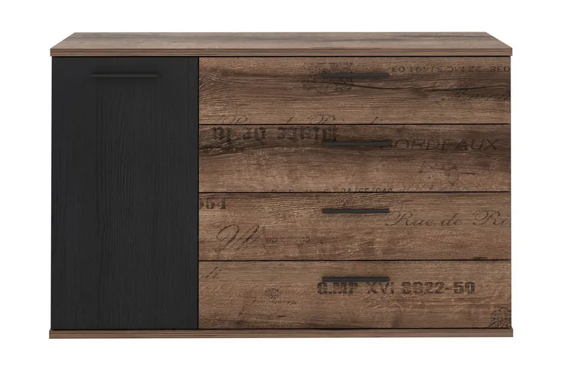 Cannop Kommode 125 cm - Brun/Sort - Opbevaring - Opbevaringsmøbler - Kommode