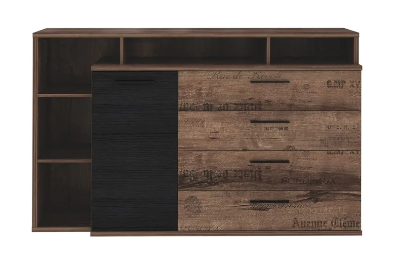 Cannop Kommode 153 cm - Brun/Sort - Opbevaring - Opbevaringsmøbler - Kommode