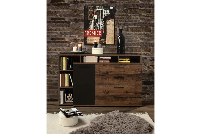 Cannop Kommode 153 cm - Brun/Sort - Opbevaring - Opbevaringsmøbler - Kommode