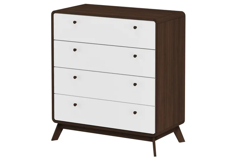 Kommode Cassie Valnød/Hvid - Valnød/Hvid - Opbevaring - Opbevaringsmøbler - Kommode