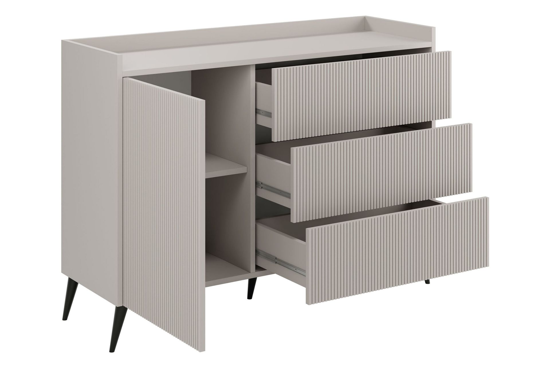 Chiku Kommode 126 cm - Beige - Opbevaring - Opbevaringsmøbler - Kommode