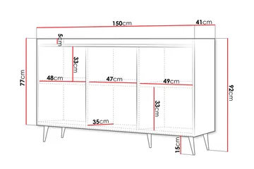 Chiku Kommode 150 cm - Beige - Opbevaring - Opbevaringsmøbler - Kommode