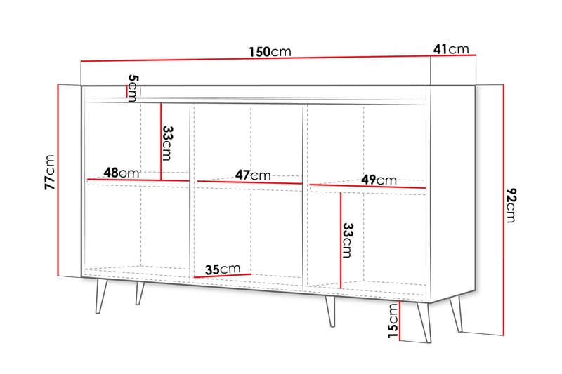Chiku Kommode 150 cm - Beige - Opbevaring - Opbevaringsmøbler - Kommode