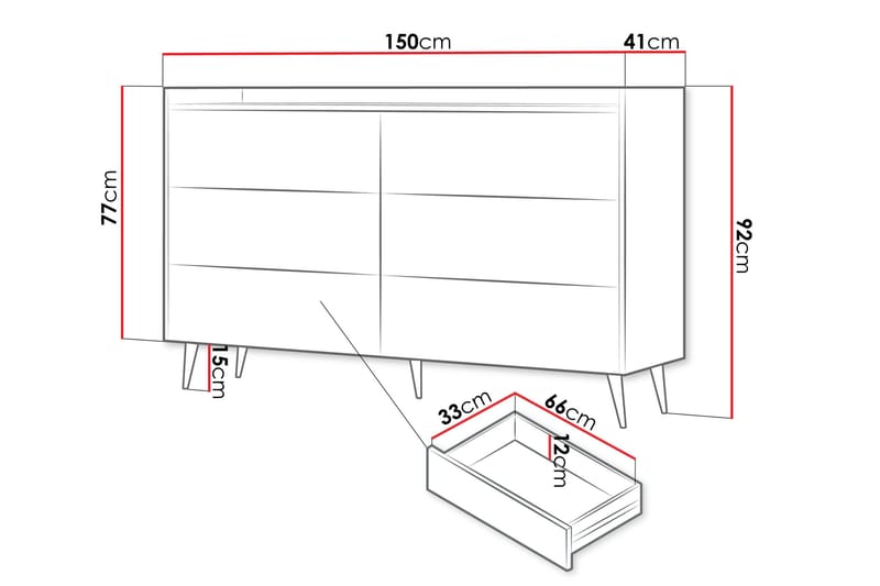 Chiku Kommode 150 cm - Beige - Opbevaring - Opbevaringsmøbler - Kommode