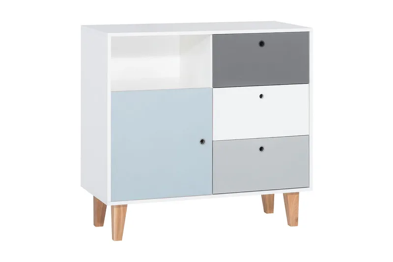 Concept Kommode Hvid/Mørkegrå/Blå, VOX
