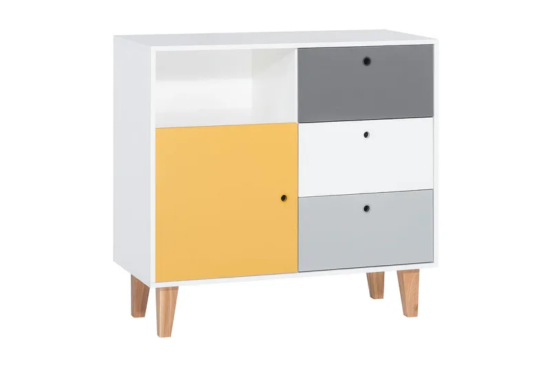 Concept Kommode Hvid/Mørkegrå/Gul, VOX