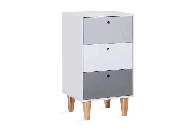 Concept Kommode Hvid/Mørkegrå/Natur - VOX - Opbevaring - Opbevaringsmøbler - Kommode