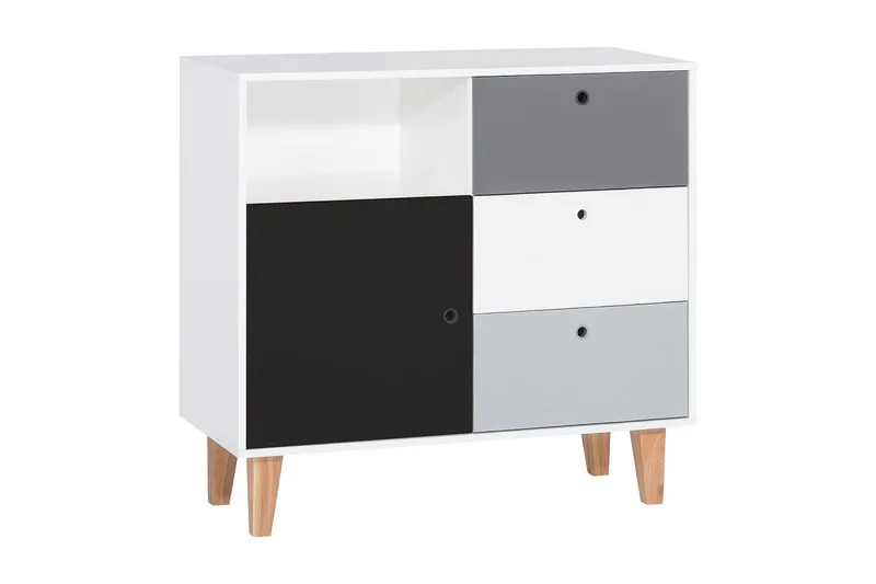 Concept Kommode Hvid/Mørkegrå/Sort, VOX