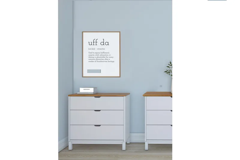 Crotone Kommode 76x39 cm 3 Skuffer - Hvid - Opbevaring - Opbevaringsmøbler - Kommode - Entrékommode