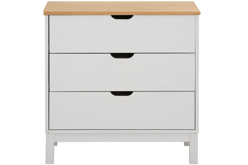 Crotone Kommode 76x39 cm 3 Skuffer - Hvid - Opbevaring - Opbevaringsmøbler - Kommode - Entrékommode