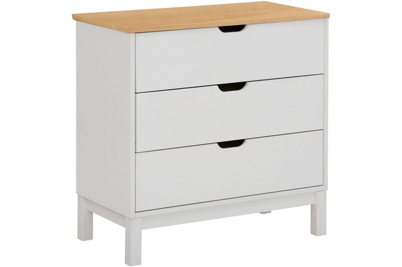Crotone Kommode 76x39 cm 3 Skuffer - Hvid - Opbevaring - Opbevaringsmøbler - Kommode - Entrékommode