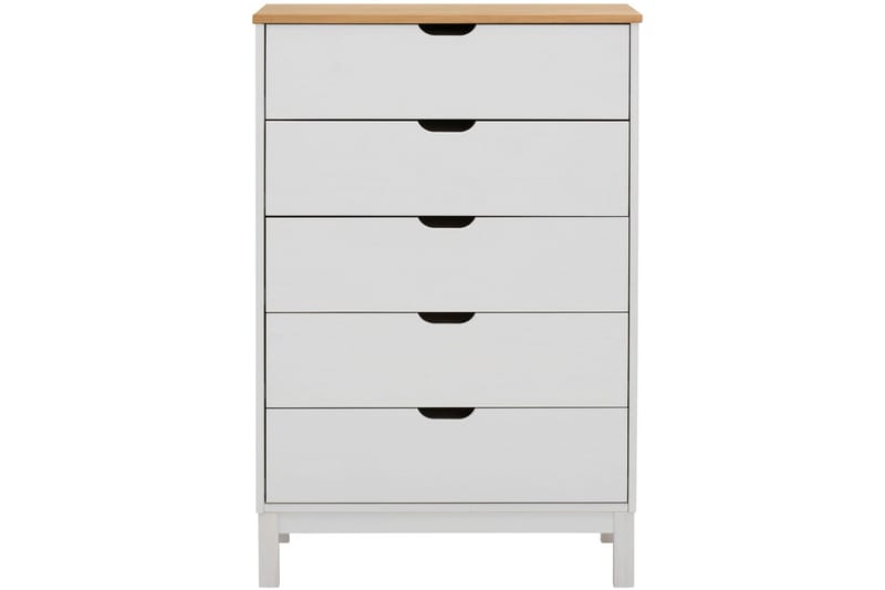 Crotone Kommode 76x39 cm 5 Skuffer - Hvid - Opbevaring - Opbevaringsmøbler - Kommode - Entrékommode