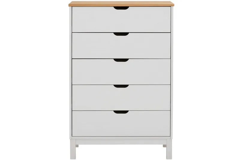 Crotone Kommode 76x39 cm 5 Skuffer, Hvid