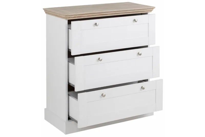 Dareia kommode 75 cm - hvid/Brun - Opbevaring - Opbevaringsmøbler - Kommode - Entrékommode