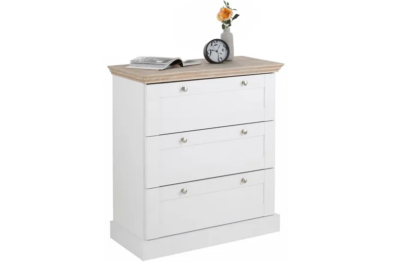 Dareia kommode 75 cm - hvid/Brun - Opbevaring - Opbevaringsmøbler - Kommode - Entrékommode