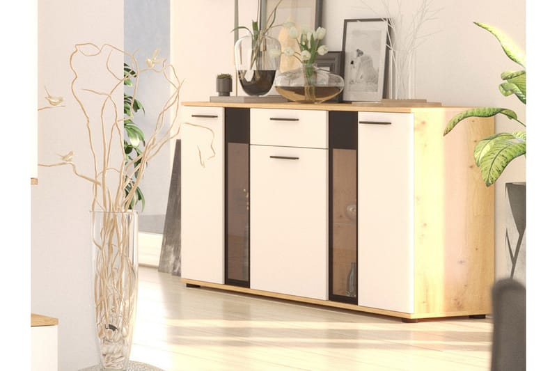 Deardorf Kommode 140 cm - Træ/natur/Hvid - Opbevaring - Opbevaringsmøbler - Kommode - Entrékommode